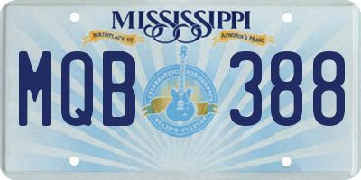 MS license plate MQB388