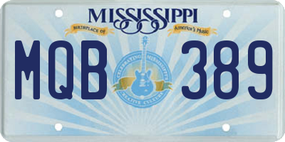 MS license plate MQB389