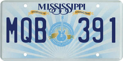 MS license plate MQB391