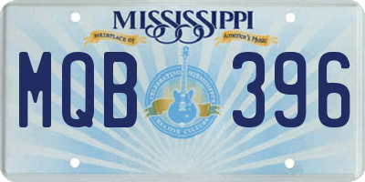 MS license plate MQB396