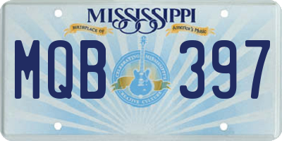 MS license plate MQB397