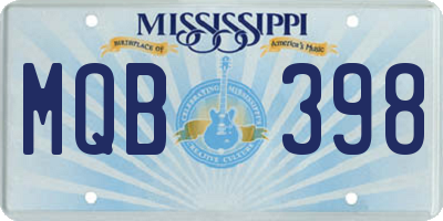 MS license plate MQB398