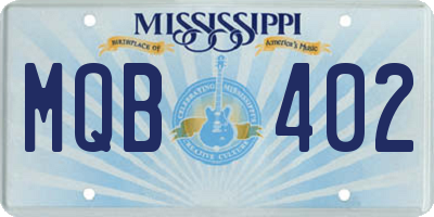 MS license plate MQB402