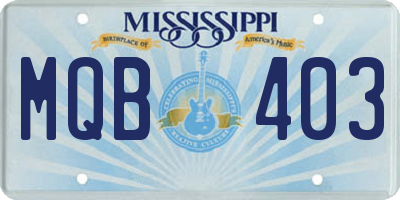 MS license plate MQB403