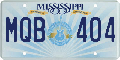 MS license plate MQB404
