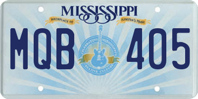 MS license plate MQB405