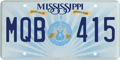 MS license plate MQB415