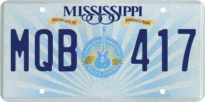 MS license plate MQB417