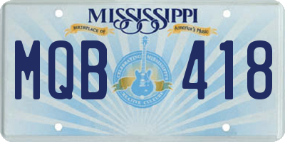 MS license plate MQB418