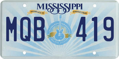 MS license plate MQB419
