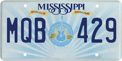 MS license plate MQB429