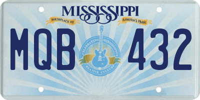 MS license plate MQB432