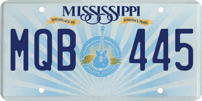 MS license plate MQB445