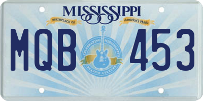 MS license plate MQB453
