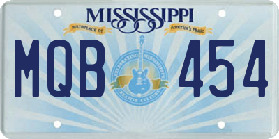 MS license plate MQB454