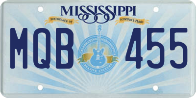 MS license plate MQB455