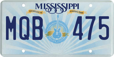 MS license plate MQB475
