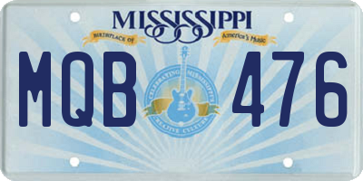 MS license plate MQB476