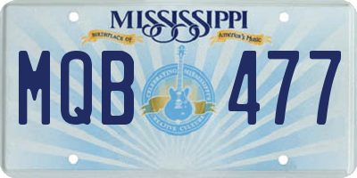 MS license plate MQB477