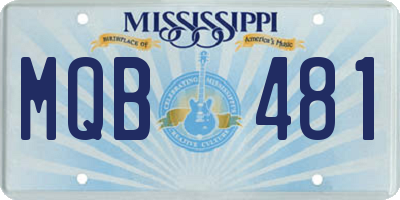 MS license plate MQB481
