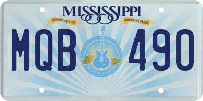 MS license plate MQB490