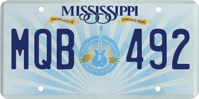 MS license plate MQB492