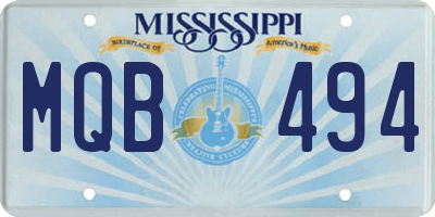 MS license plate MQB494