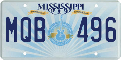 MS license plate MQB496