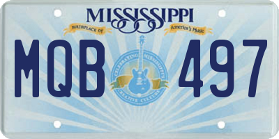 MS license plate MQB497