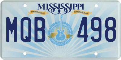 MS license plate MQB498