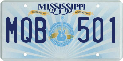 MS license plate MQB501