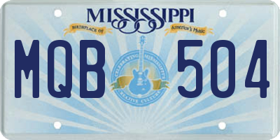 MS license plate MQB504
