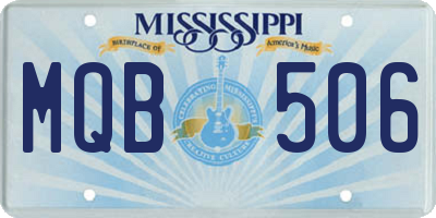 MS license plate MQB506