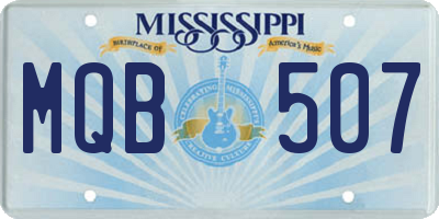 MS license plate MQB507