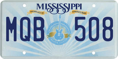 MS license plate MQB508