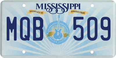 MS license plate MQB509