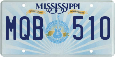 MS license plate MQB510