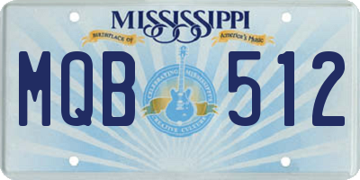 MS license plate MQB512