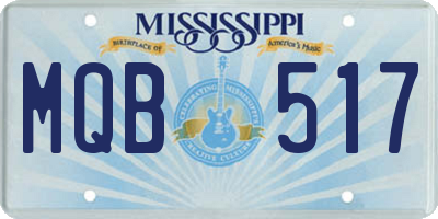 MS license plate MQB517