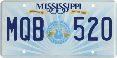 MS license plate MQB520