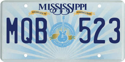 MS license plate MQB523