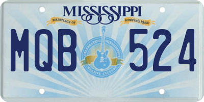 MS license plate MQB524