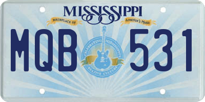 MS license plate MQB531