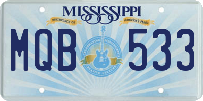 MS license plate MQB533