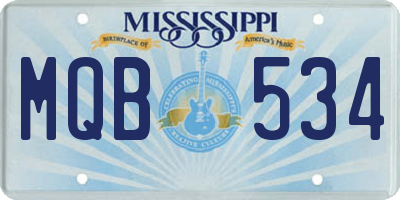 MS license plate MQB534