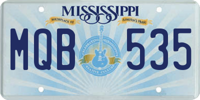 MS license plate MQB535