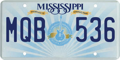 MS license plate MQB536