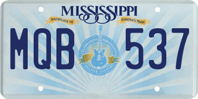 MS license plate MQB537