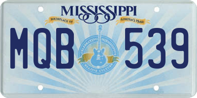 MS license plate MQB539