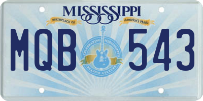 MS license plate MQB543